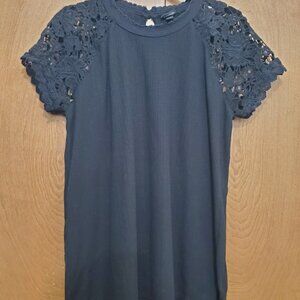 Black Torrid Lace Sleeve T-Shirt